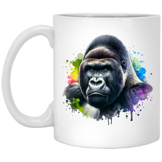 Silverback Male Gorilla Watercolor Mugs