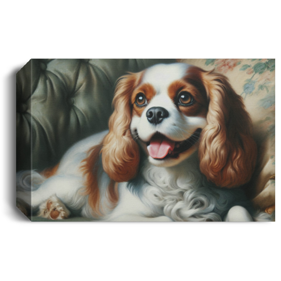 Cavalier King Charles Spaniel on Sofa - Canvas Art Prints