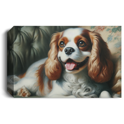 Cavalier King Charles Spaniel on Sofa - Canvas Art Prints