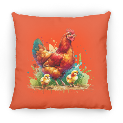 Rhode Island Red Hen with Chicks - Pillows