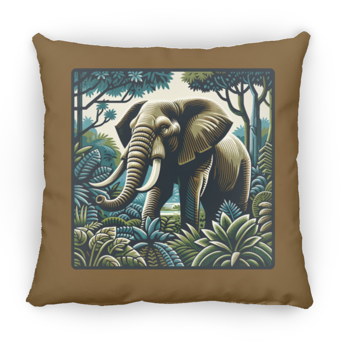 Block Print Elephant - Throw Pillows