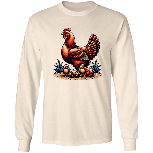 Rhode Island Red with Chicks Block Print - T-shirts, Hoodies and Sweatshirts