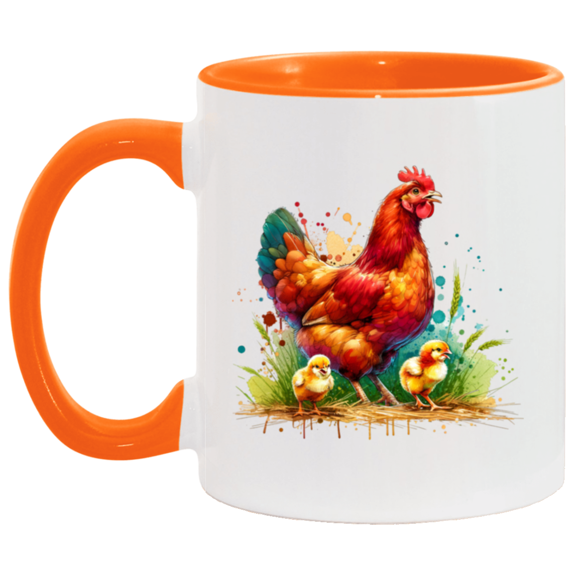 Rhode Island Red Hen with Chicks - Mugs