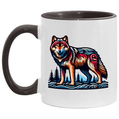 Wolf Block Print Mugs