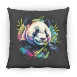Bamboo Panda in Blue and Purple Pillows