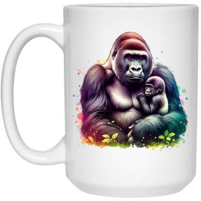 Female Silverback Gorilla with Child - Mugs