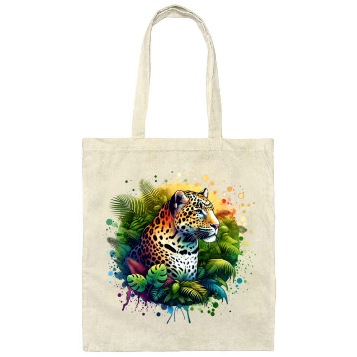 Leopard Jungle Circle - Canvas Tote Bag