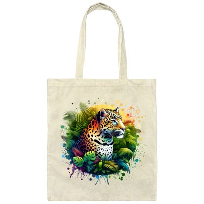 Leopard Jungle Circle - Canvas Tote Bag