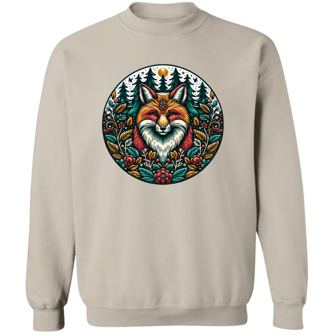 Fox Circle Folk Art - T-shirts, Hoodies and Sweatshirts
