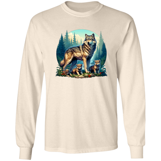 Wolf with 3 Pups - T-shirts, Hoodies and Sweatshirts