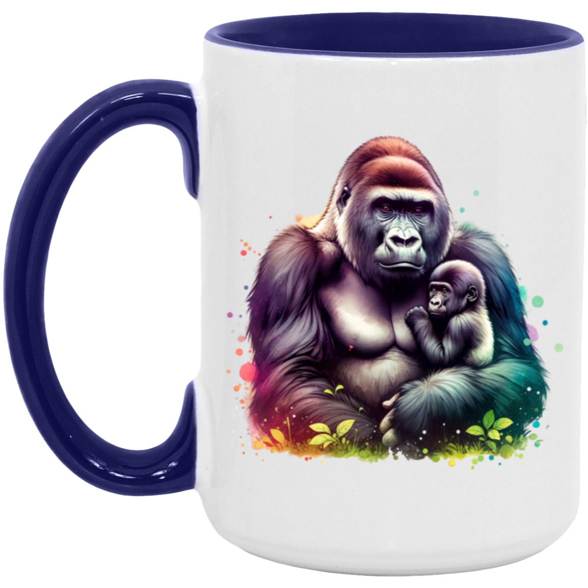 Female Silverback Gorilla with Child - Mugs