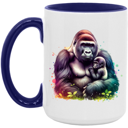 Female Silverback Gorilla with Child - Mugs