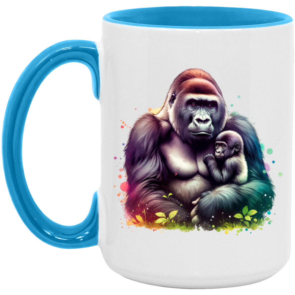 Female Silverback Gorilla with Child - Mugs