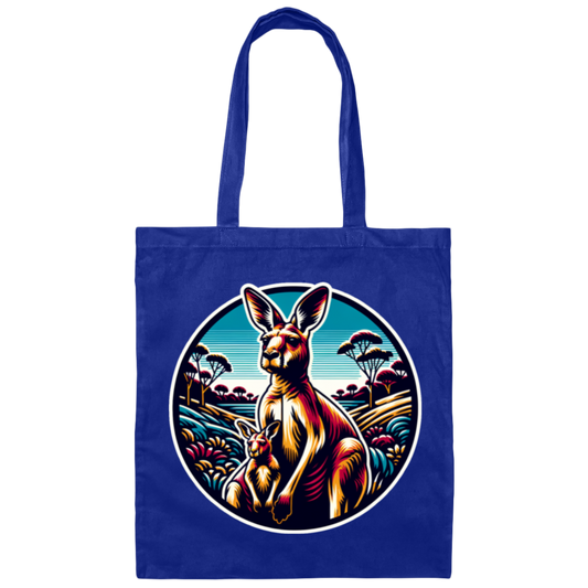 Kangaroo and Joey Graphic - Canvas Tote Bag