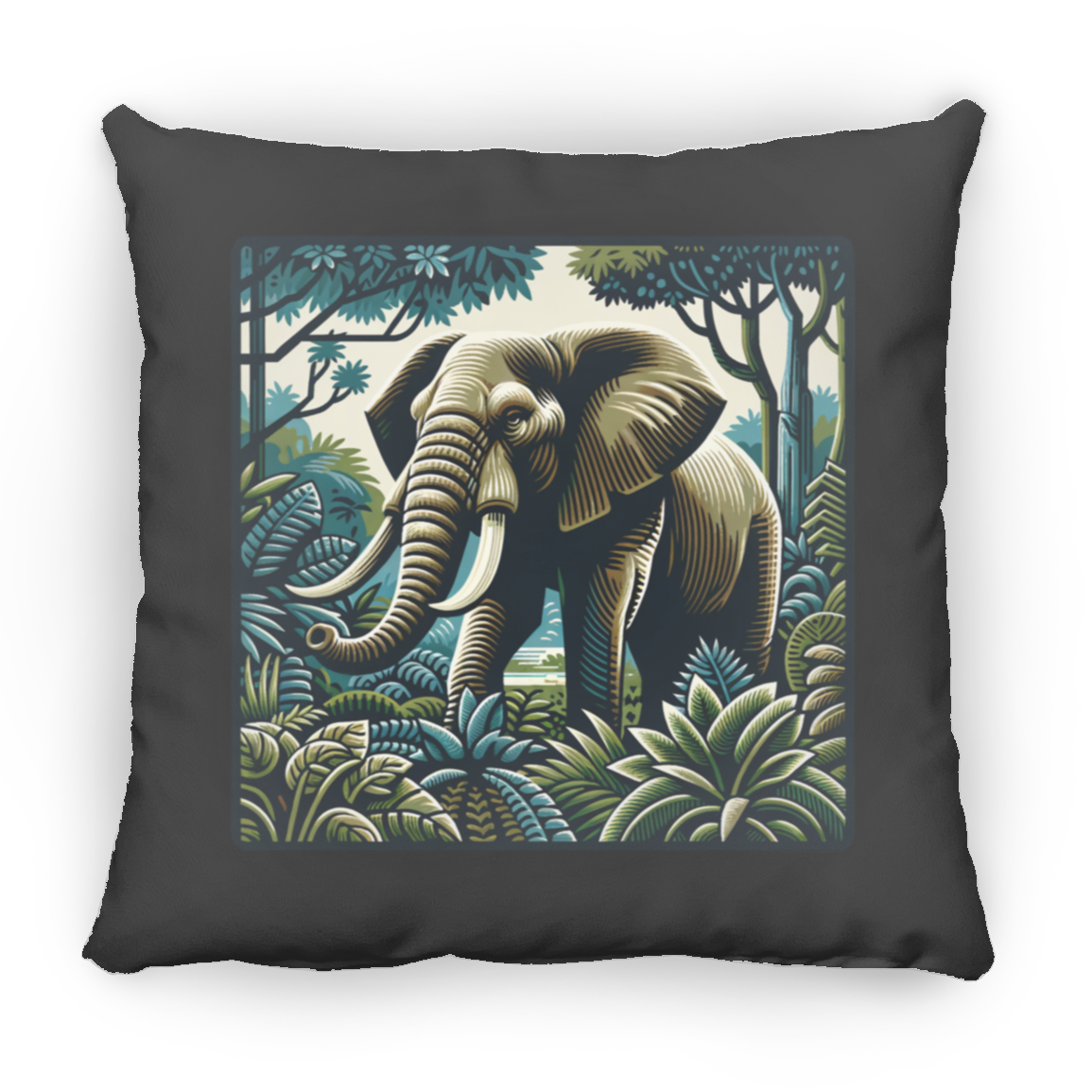 Block Print Elephant - Throw Pillows