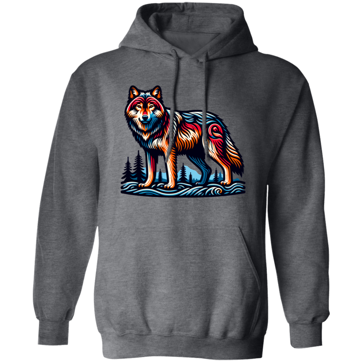 Wolf Block Print - T-shirts, Hoodies and Sweatshirts