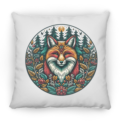 Fox Circle Folk Art - Throw Pillows