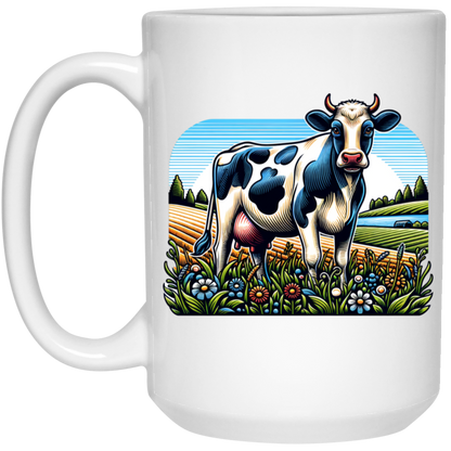 Holstein with Flowers - Mugs