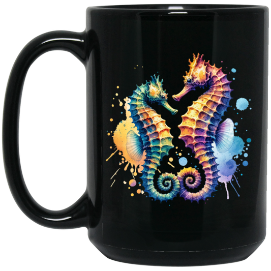 Watercolor Seahorses Mugs
