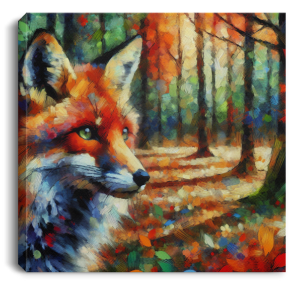 Red Fox in Forest - Canvas Art Prints