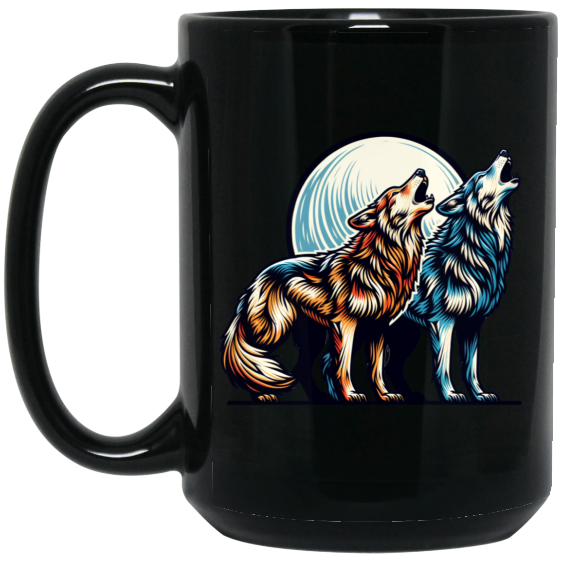 Wolf Pair Howling Mugs