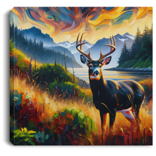 Black Tail Buck in Olympic National Park - Canvas Art Prints