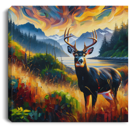 Black Tail Buck in Olympic National Park - Canvas Art Prints