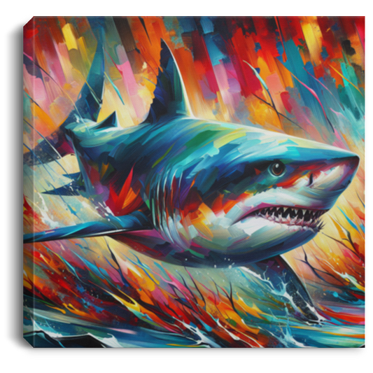 Great White Breach - Canvas Art Prints