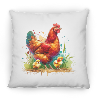 Rhode Island Red Hen with Chicks - Pillows