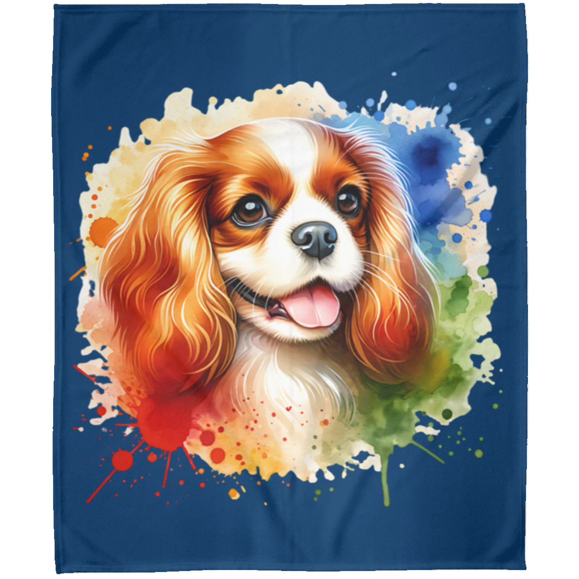 Blenheim Cavalier King Charles Spaniel Fleece Blankets