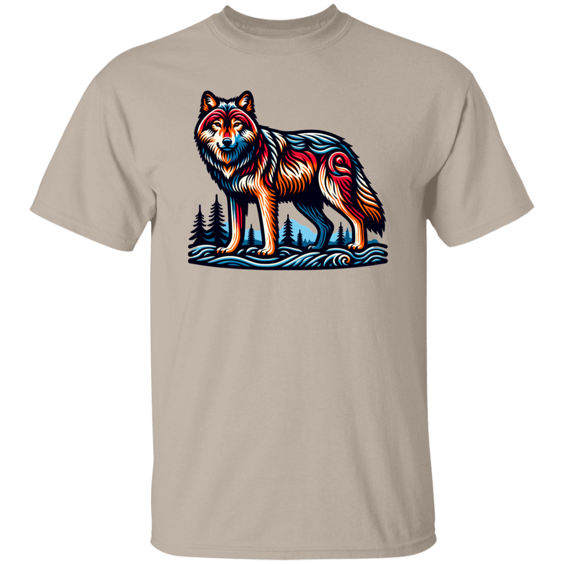 Wolf Block Print - T-shirts, Hoodies and Sweatshirts