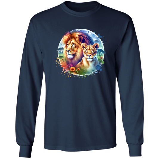 Lion and Lioness Watercolor - T-shirts, Hoodies and Sweatshirts