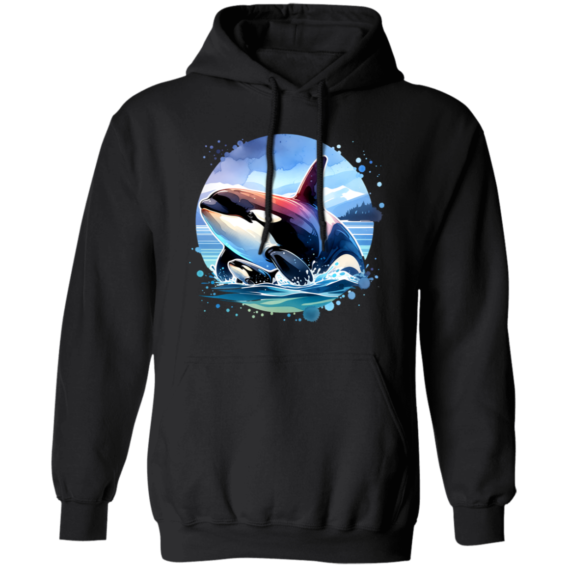 Orca and Calf in Strait of Juan de Fuca - T-shirts, Hoodies and Sweatshirts