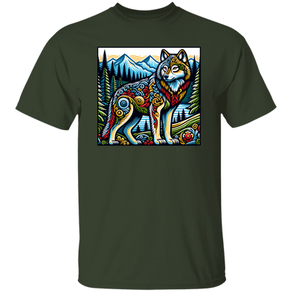 Folk Art Wolf - T-shirts, Hoodies and Sweatshirts