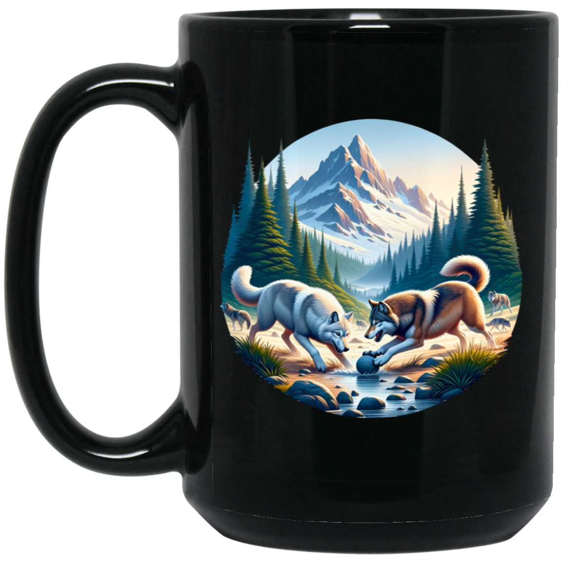 Wolves Playing Mugs