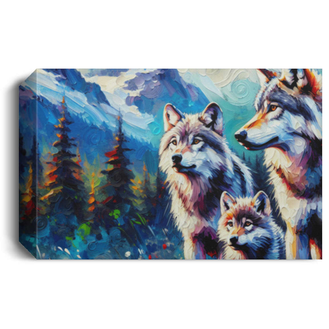 Gray Wolf Family - Canvas Art Prints