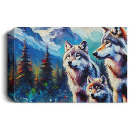 Gray Wolf Family - Canvas Art Prints