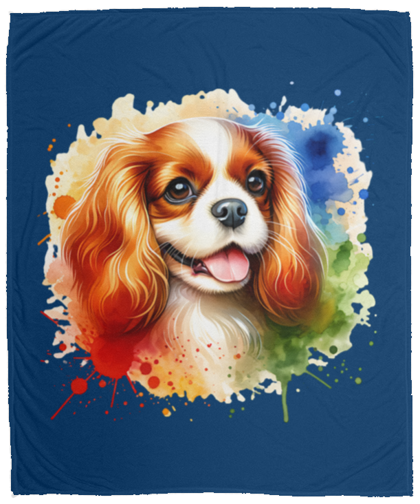 Blenheim Cavalier King Charles Spaniel Fleece Blankets