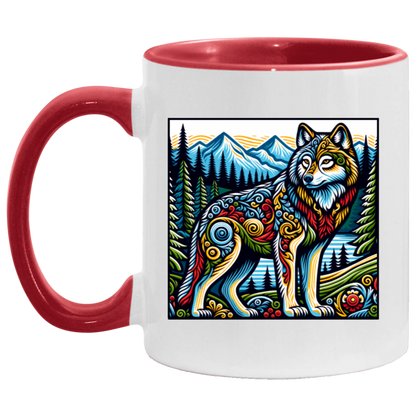 Folk Art Wolf - Mugs