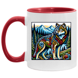 Folk Art Wolf Mugs