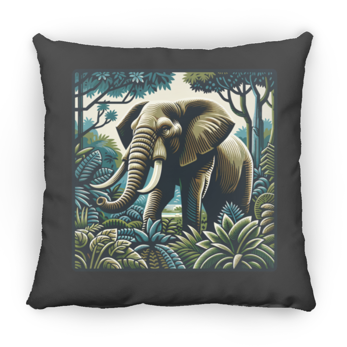 Block Print Elephant - Throw Pillows