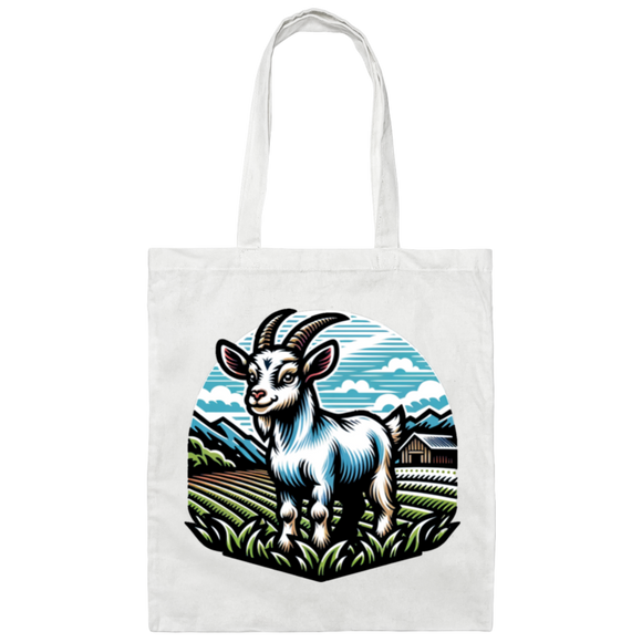 Alpine Goat Graphic - Canvas Tote Bag
