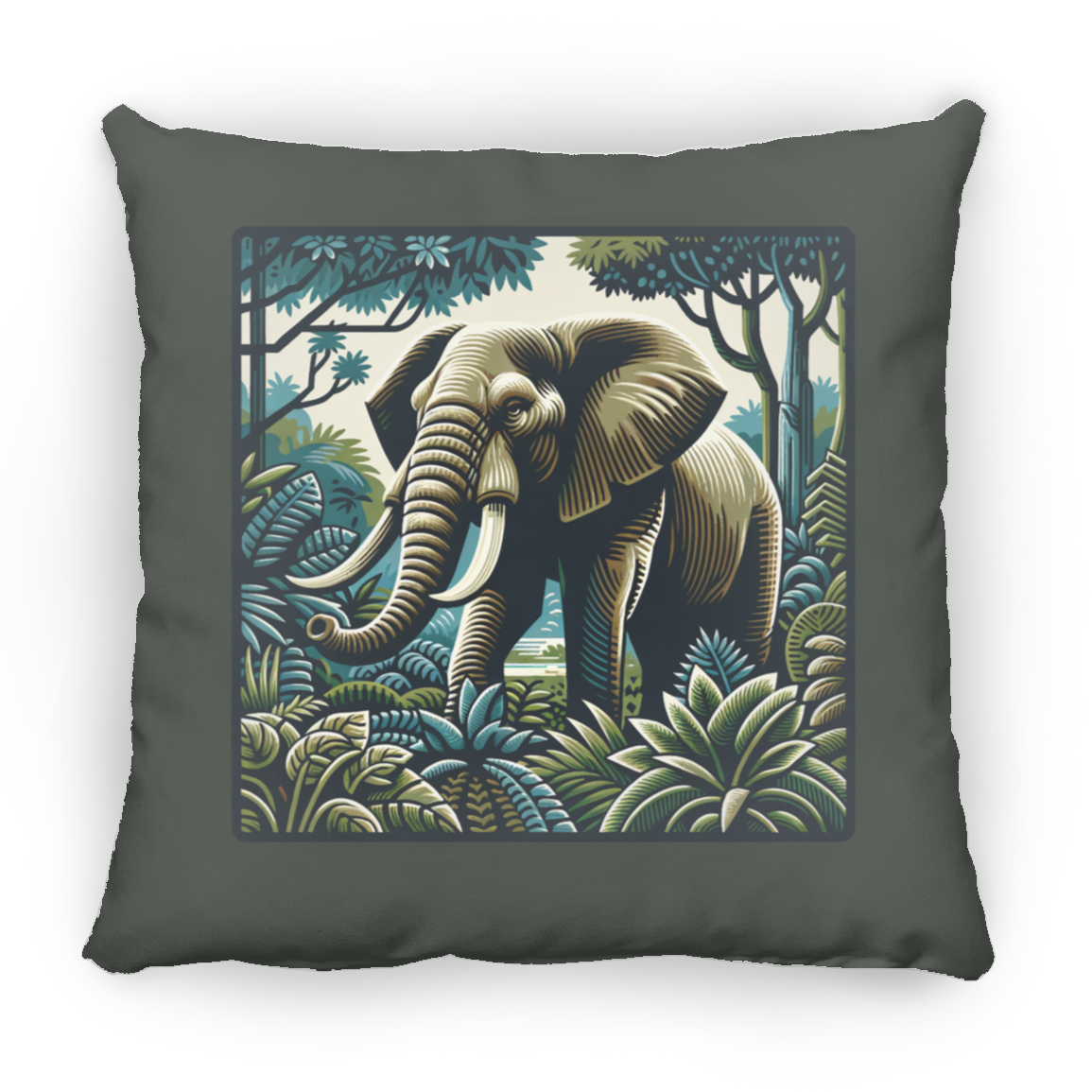 Block Print Elephant - Throw Pillows