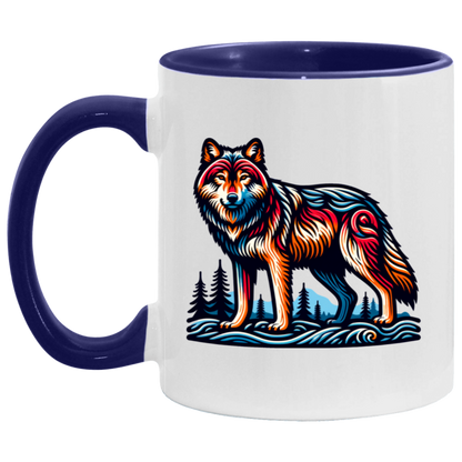 Wolf Block Print Mugs