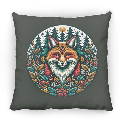 Fox Circle Folk Art - Throw Pillows