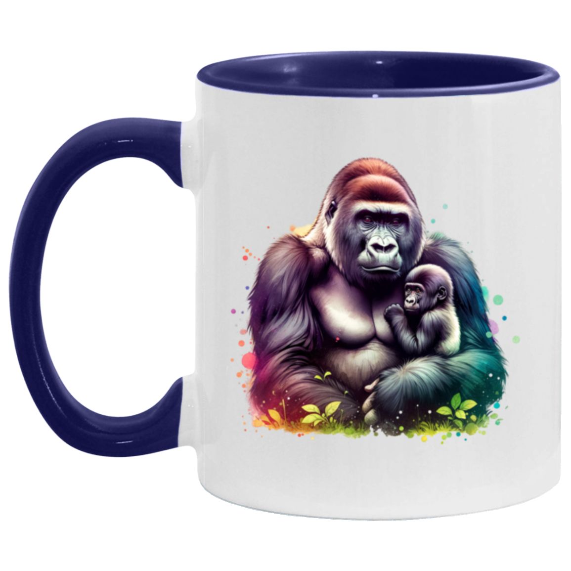 Female Silverback Gorilla with Child - Mugs