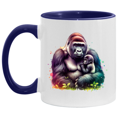 Female Silverback Gorilla with Child - Mugs