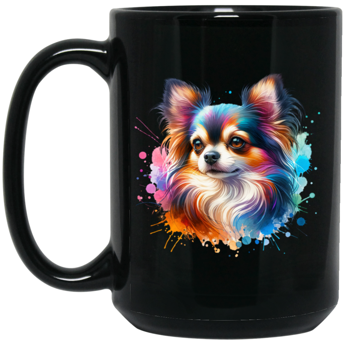 Longhair Tricolor Chihuahua - Mugs