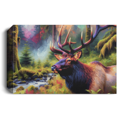 Roosevelt Elk in Hoh Rainforest - Canvas Art Prints