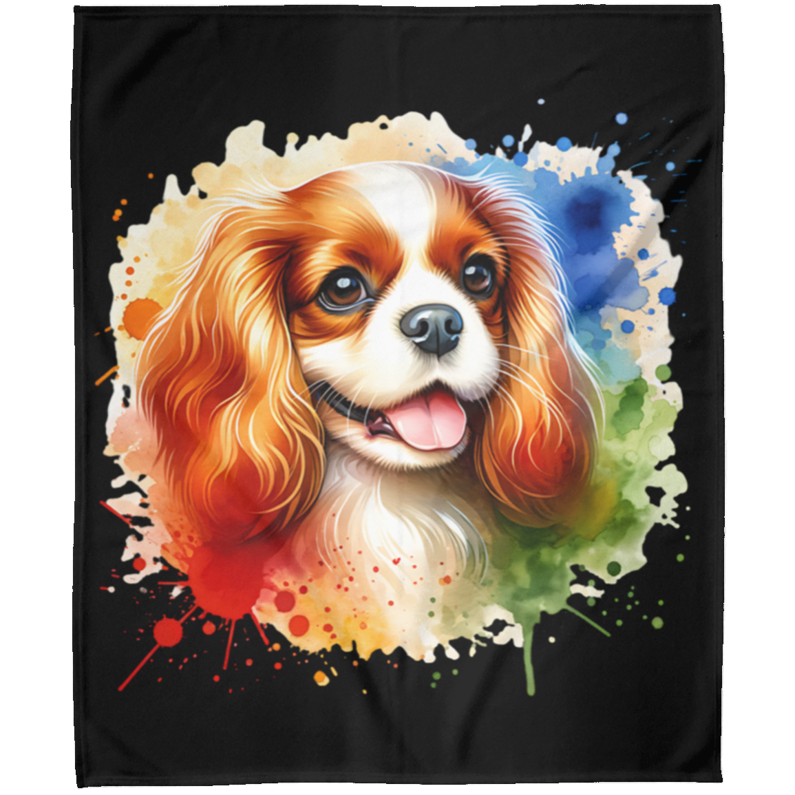 Blenheim Cavalier King Charles Spaniel Fleece Blankets